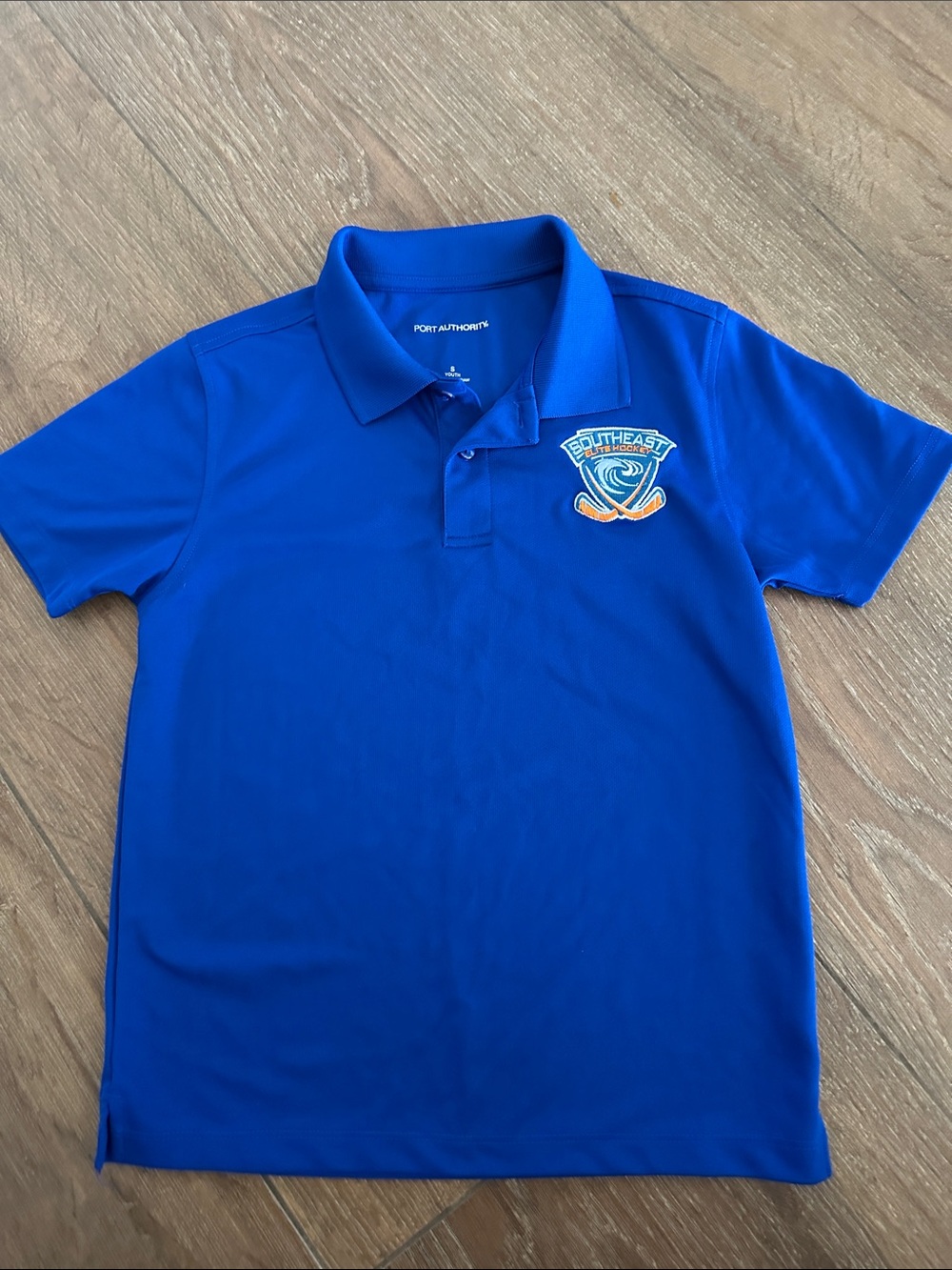 Port Authority Bright Blue Kids Polo with Embroidered Crest